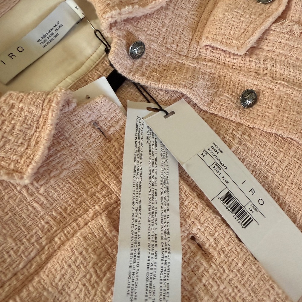 IRO Paloma Light Pink Jacket Size 34